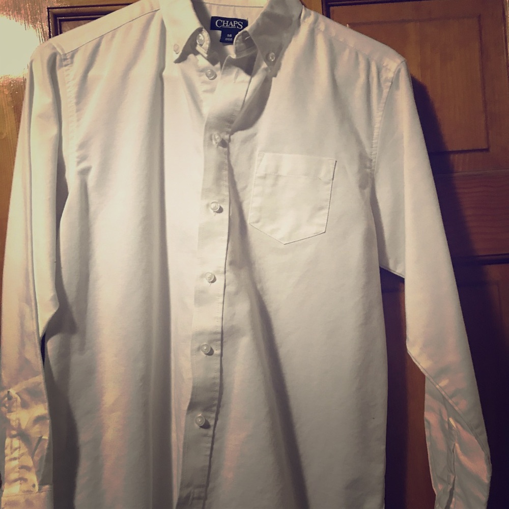 Chaps boys white button down